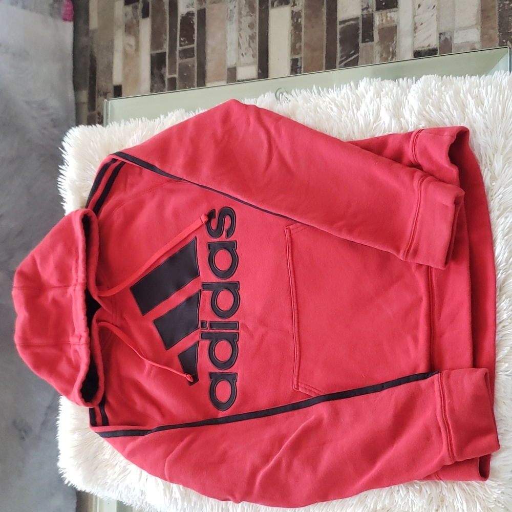 Men's Small Adidas Red and Black Hoodie